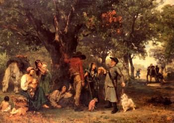 Ludwig Knaus : Gypsies in the Forest
